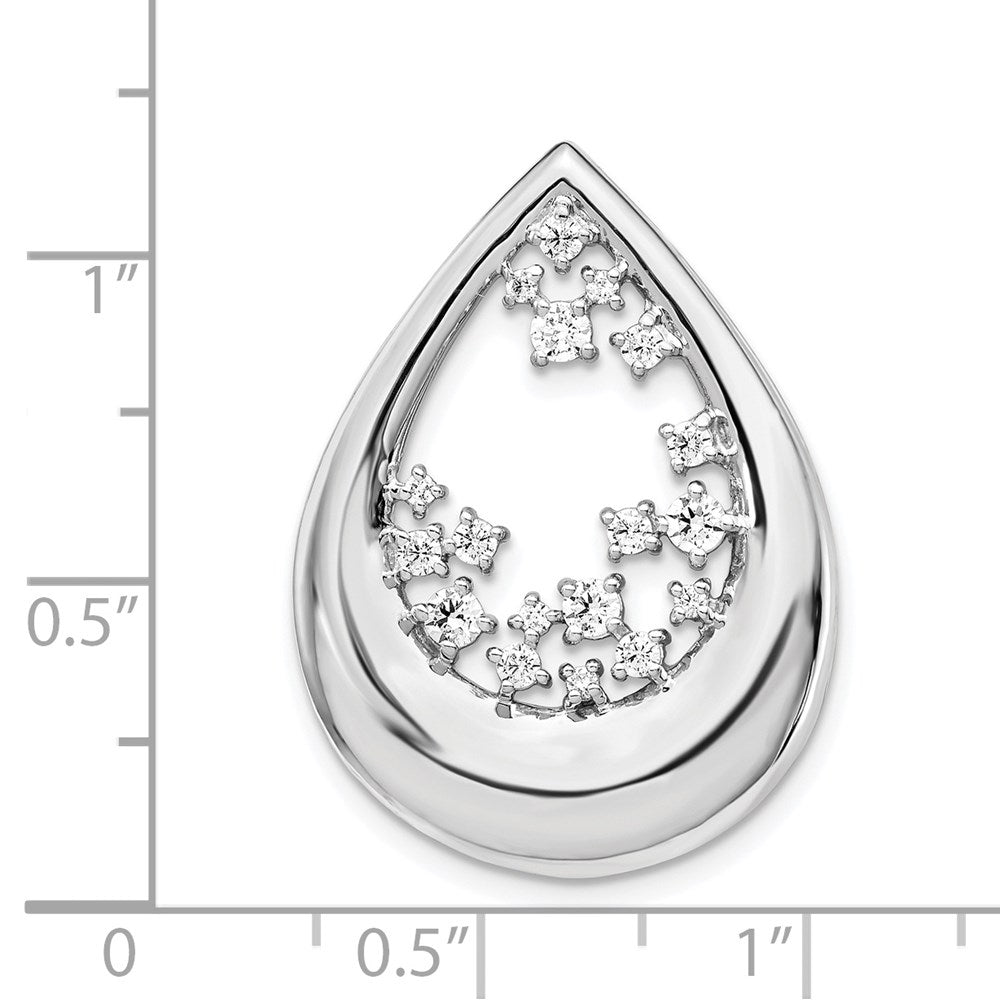 14k White Gold 1/2ct. Real Diamond Fancy Teardrop Pendant