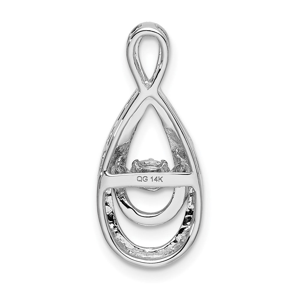 14k White Gold 1/4ct. Moving Real Diamond Infinity Slide Pendant