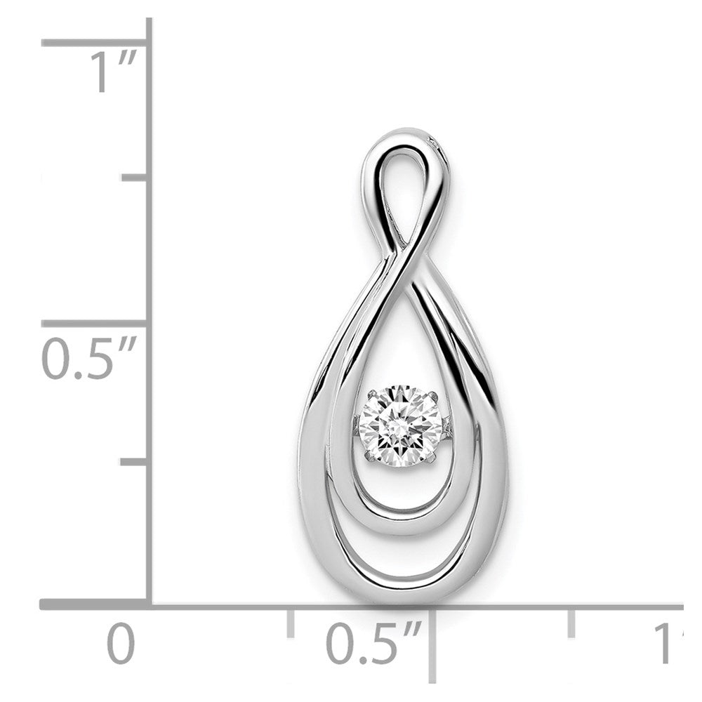 14k White Gold 1/4ct. Moving Real Diamond Infinity Slide Pendant