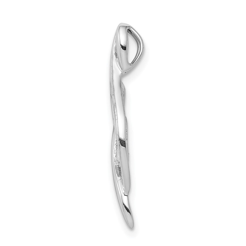 14k White Gold 1/20ct. Real Diamond Slide Pendant