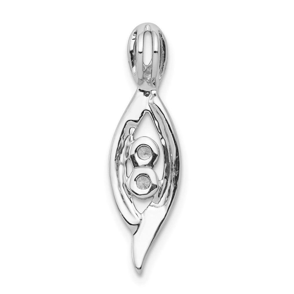 14k White Gold 1/20ct. Real Diamond Slide Pendant