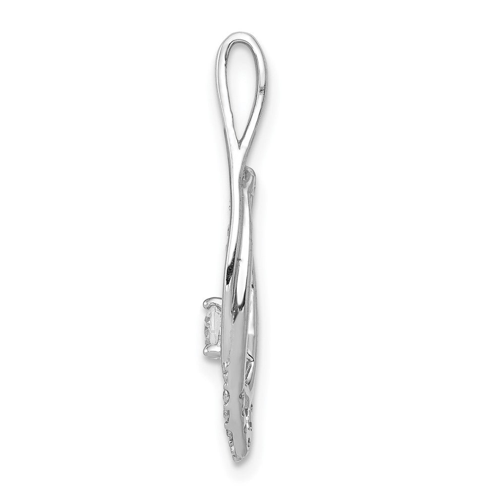 14k White Gold 1/5ct. Real Diamond Slide Pendant