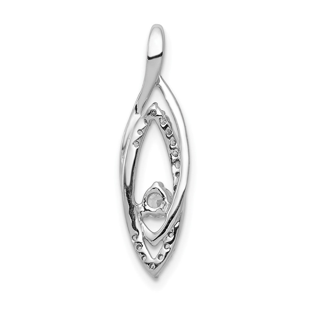 14k White Gold 1/5ct. Real Diamond Slide Pendant