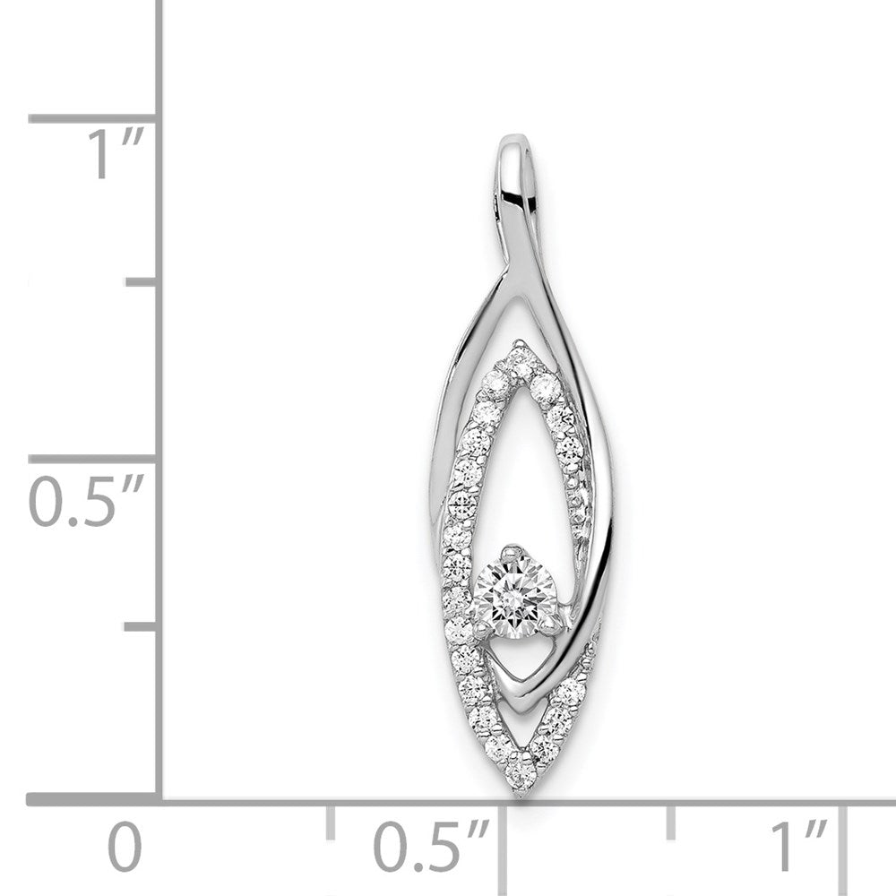 14k White Gold 1/5ct. Real Diamond Slide Pendant