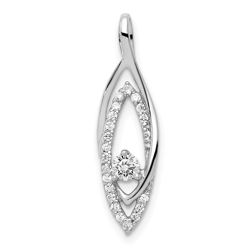 14k White Gold 1/5ct. Real Diamond Slide Pendant