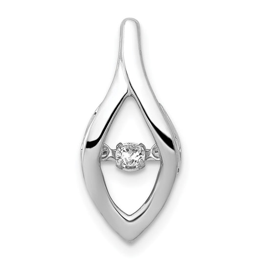 14k White Gold 1/10ct. Moving Real Diamond Slide Pendant