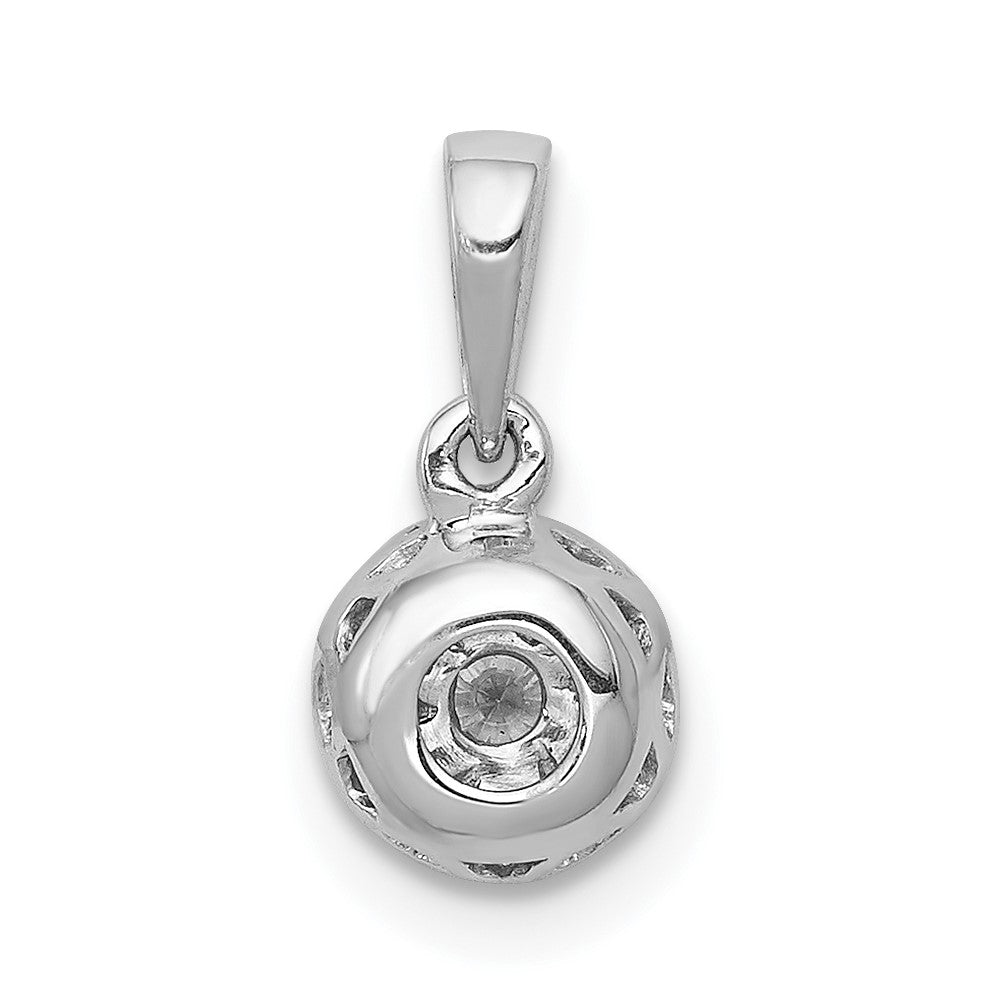 Solid 14k White Gold 1/4ct. Simulated CZ Circle Cluster Pendant