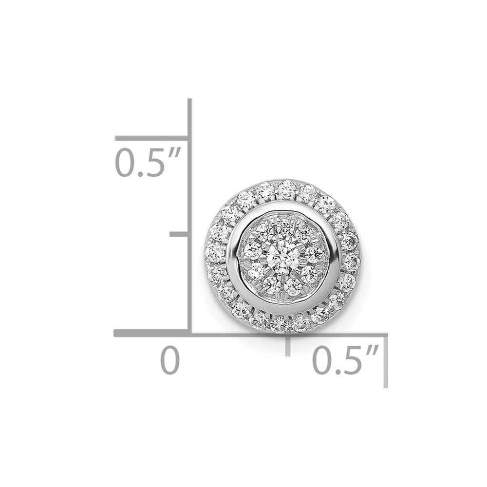 Solid 14k White Gold Moving 1/3ct. Simulated CZ Circle Slide Pendant