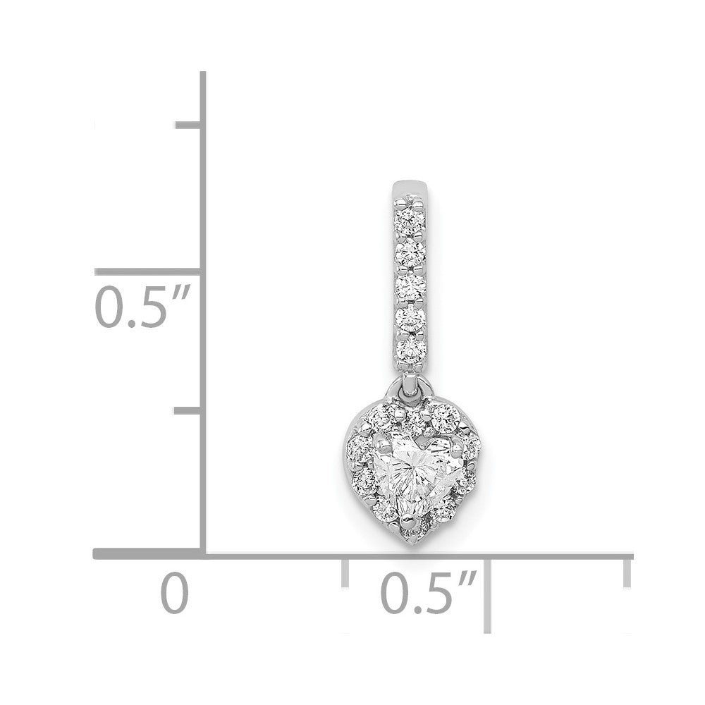 Solid 14k White Gold 1/4ct. Simulated CZ Slide Pendant