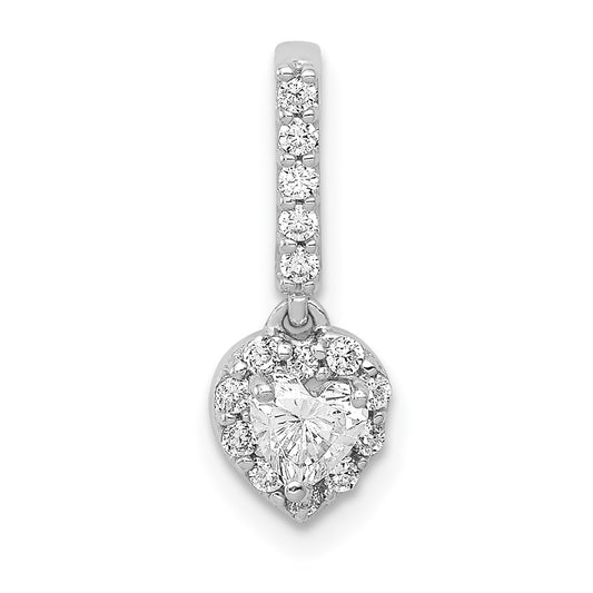 14k White Gold 1/4ct. Real Diamond Slide Pendant