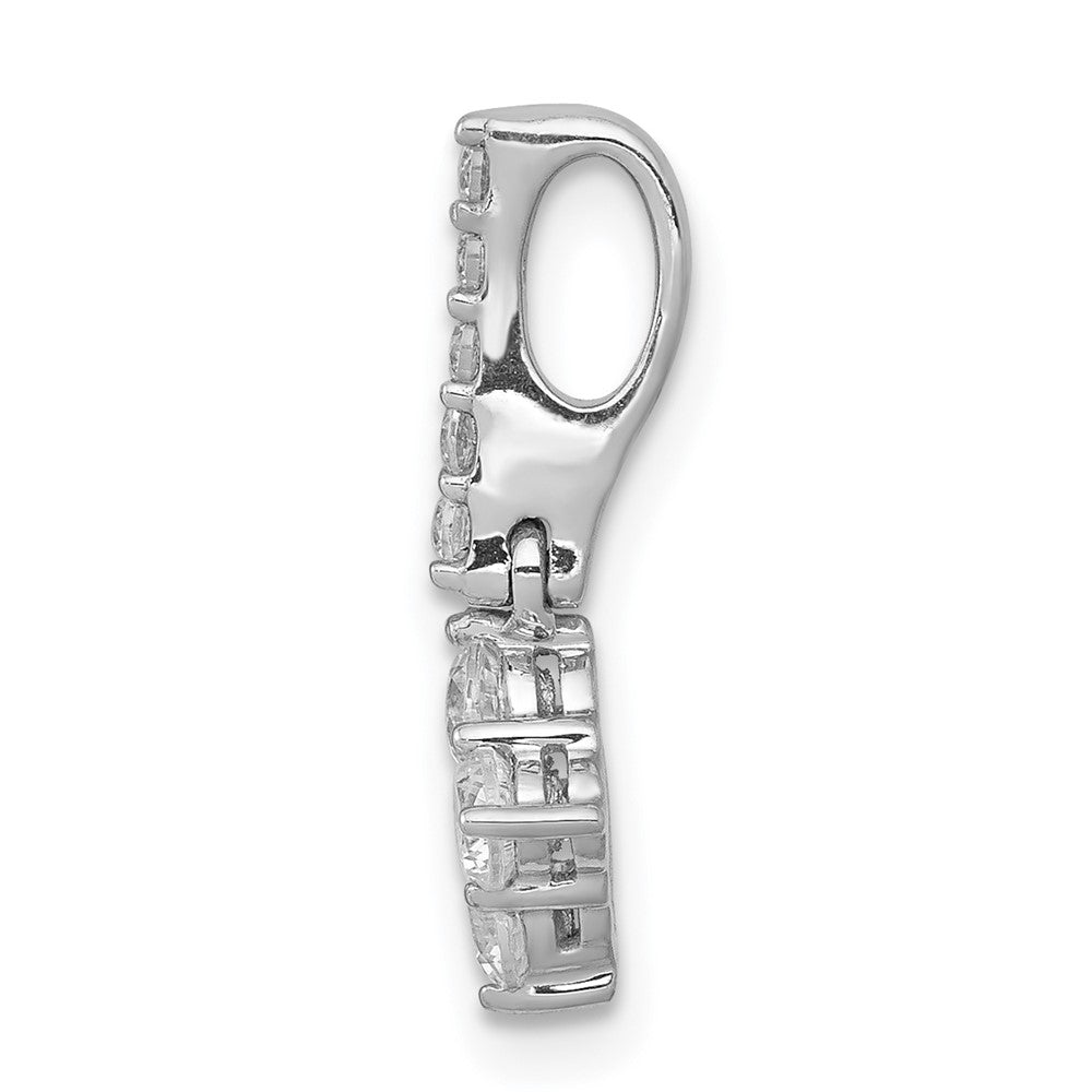 Solid 14k White Gold 1/2ct. Simulated CZ Slide Pendant