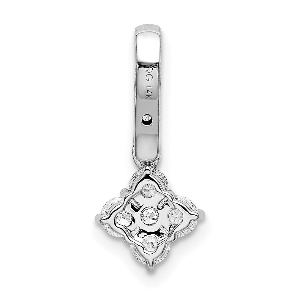 Solid 14k White Gold 1/2ct. Simulated CZ Slide Pendant