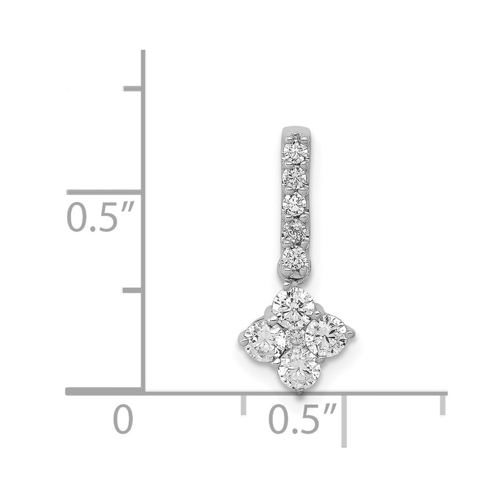 14k White Gold 1/2ct. Real Diamond Slide Pendant