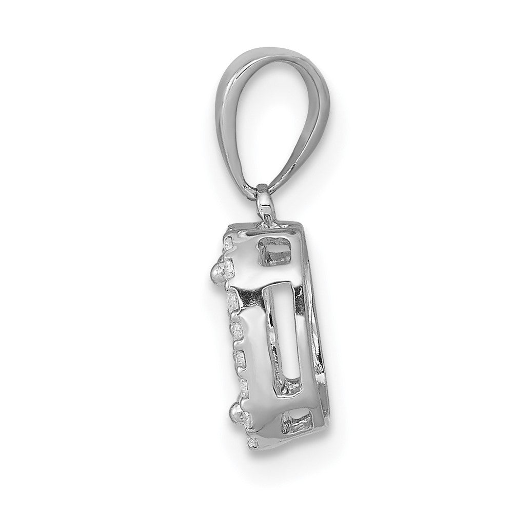 Solid 14k White Gold 1/4ct. Simulated CZ Square Cluster Pendant