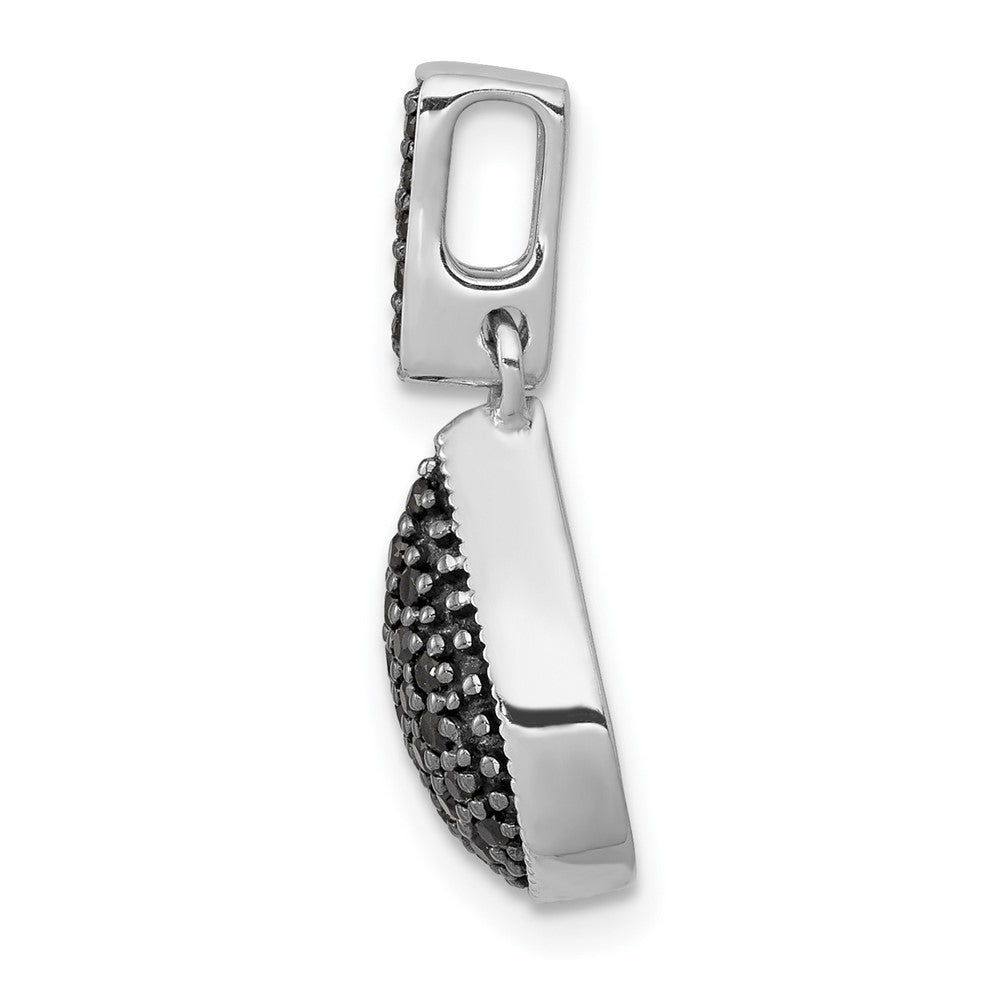 Solid 14k White Gold 1/4ct. BlacK Simulated CZ Teardrop Pendant