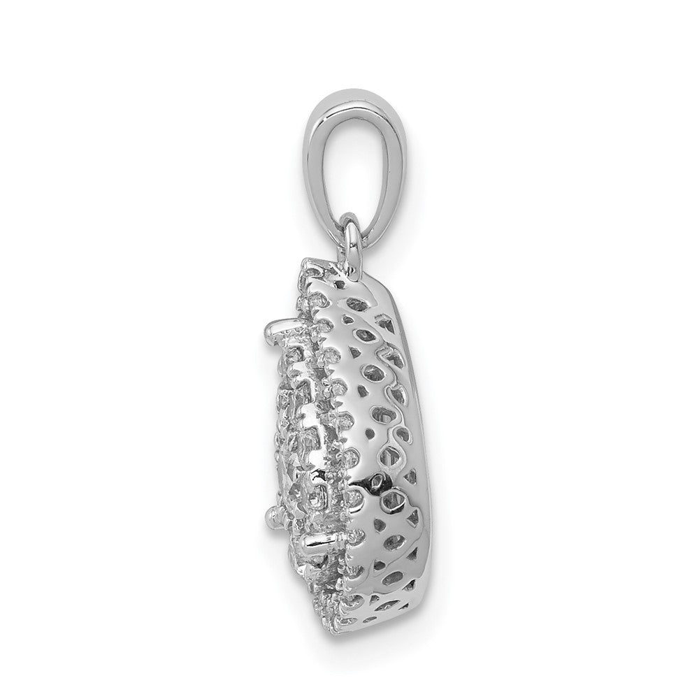 14K White Gold 1/2ct. Real Diamond Teardrop Pendant