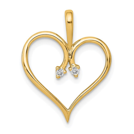 14k AAA Diamond heart pendant