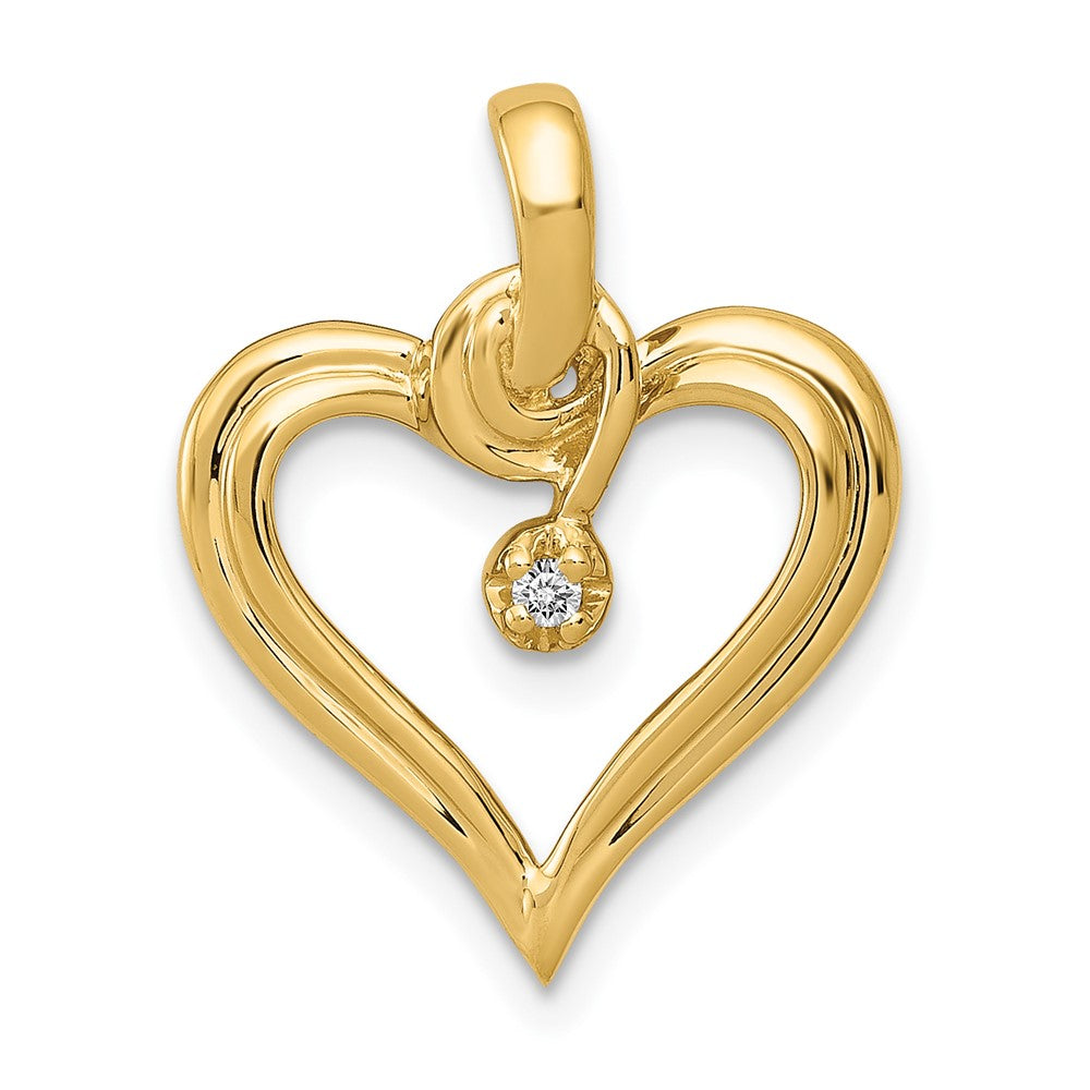 14k AA Diamond Heart Pendant