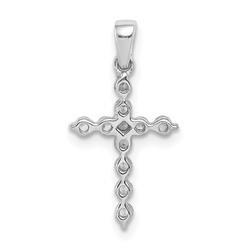 14k White Gold 1/4ct. Real Diamond Cross Pendant