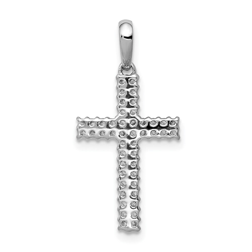 14k White Gold 1/4ct. Real Diamond Cross Pendant