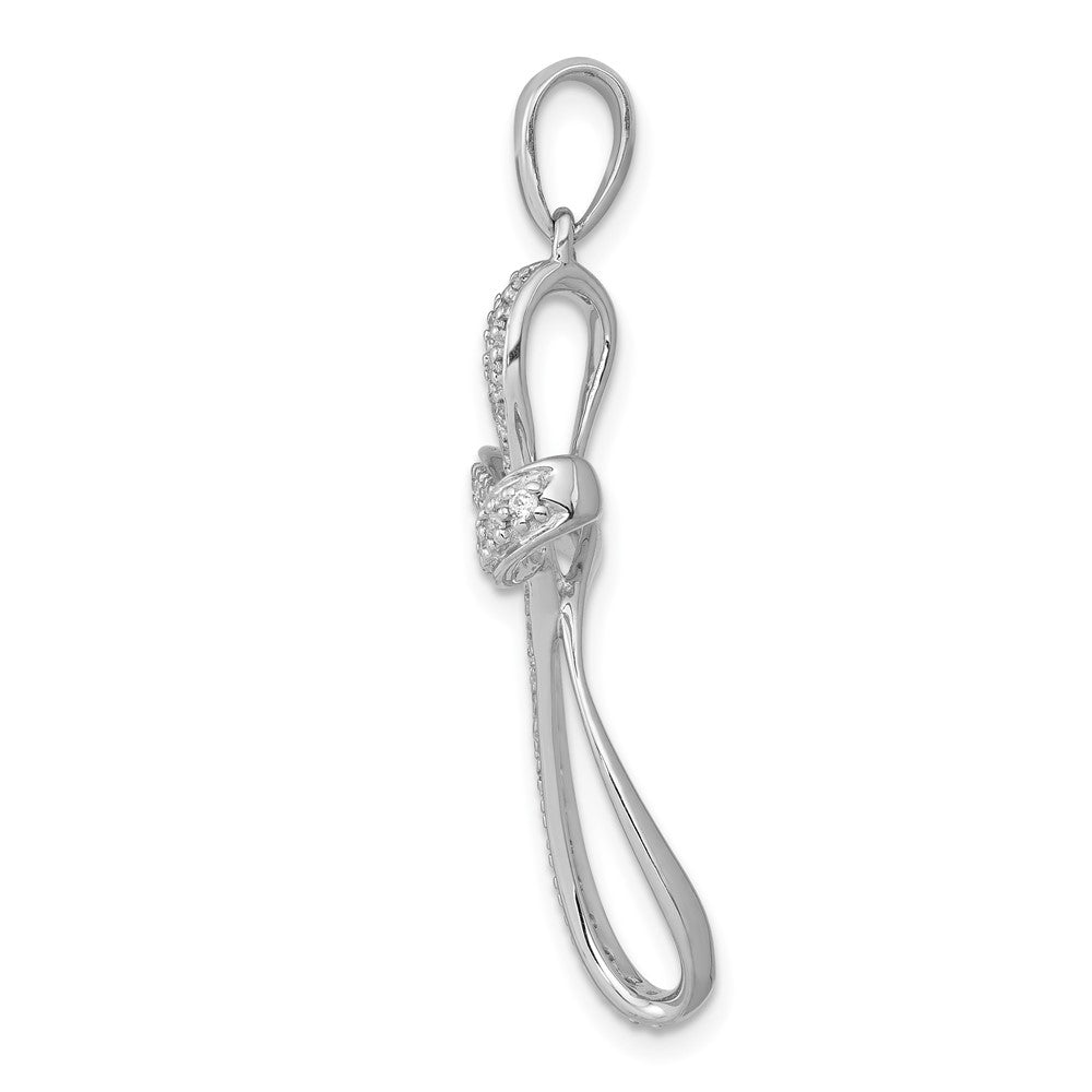 Solid 14k White Gold 1/5ct. Simulated CZ Cross Pendant