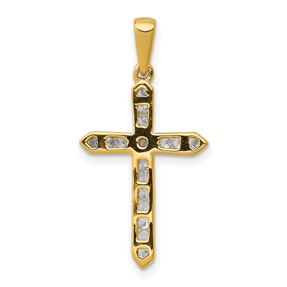 14K Yellow Gold 1/4ct. Real Diamond Cross Pendant