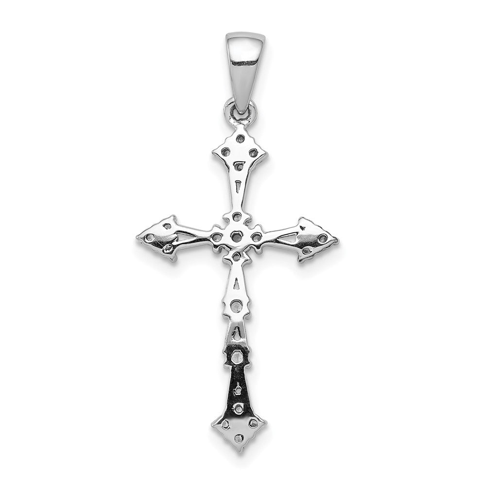 14k White Gold 1/4ct. Real Diamond Cross Pendant