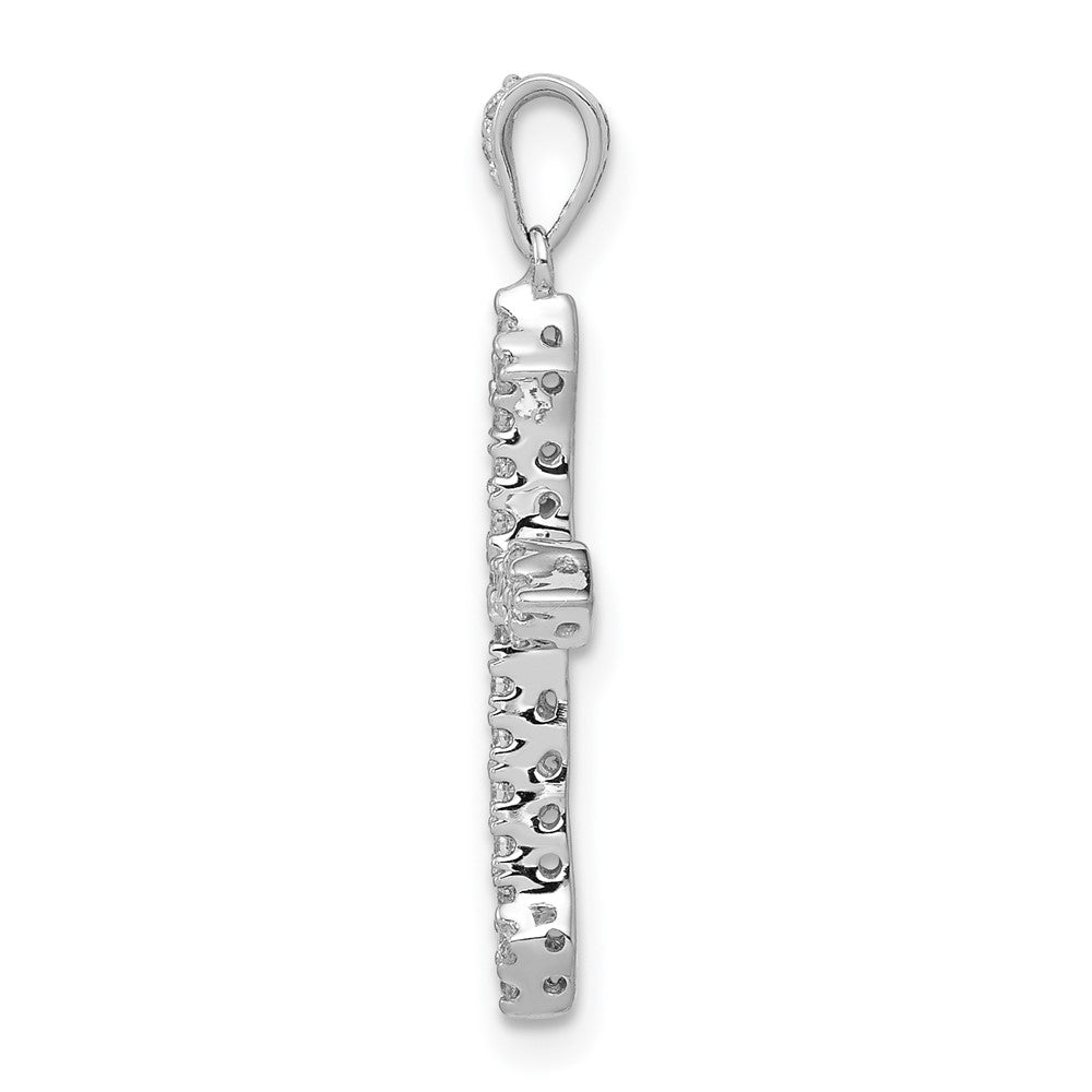 14k White Gold 1/4ct. Real Diamond Cross Pendant