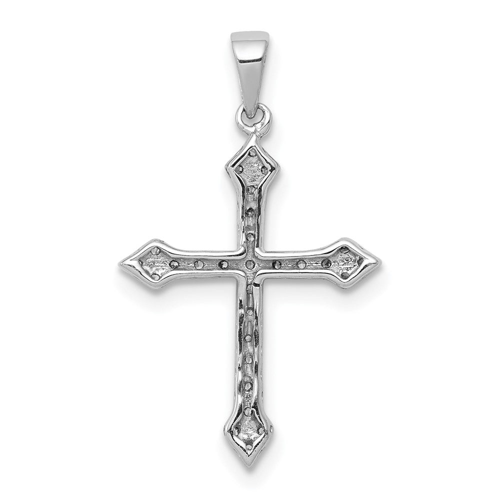 14k White Gold 1/4ct. Real Diamond Cross Pendant