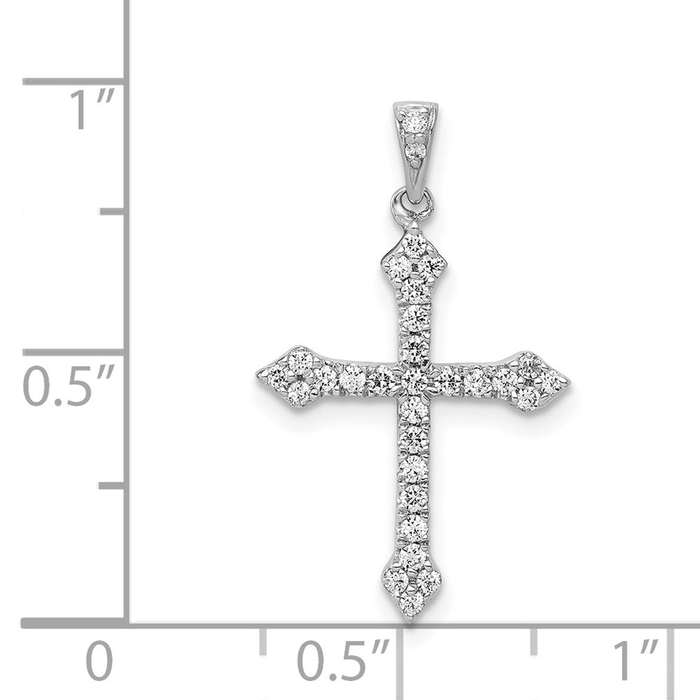 14k White Gold 1/4ct. Real Diamond Cross Pendant