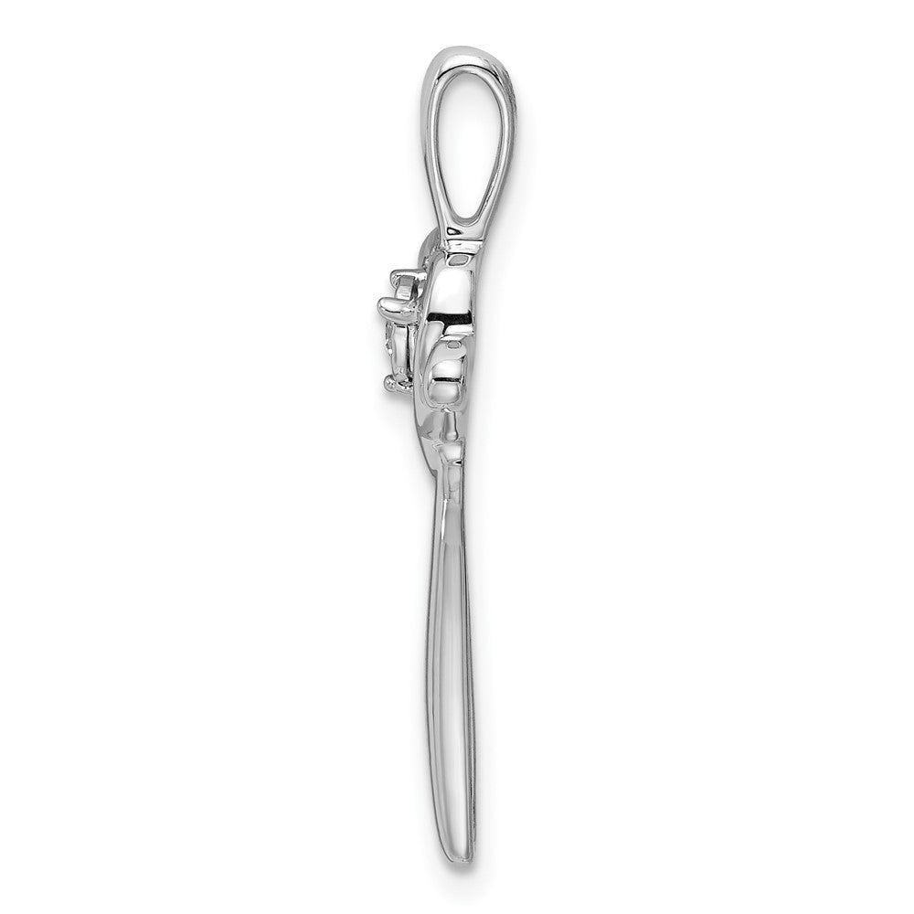 14k White Gold Real Diamond Slide Pendant