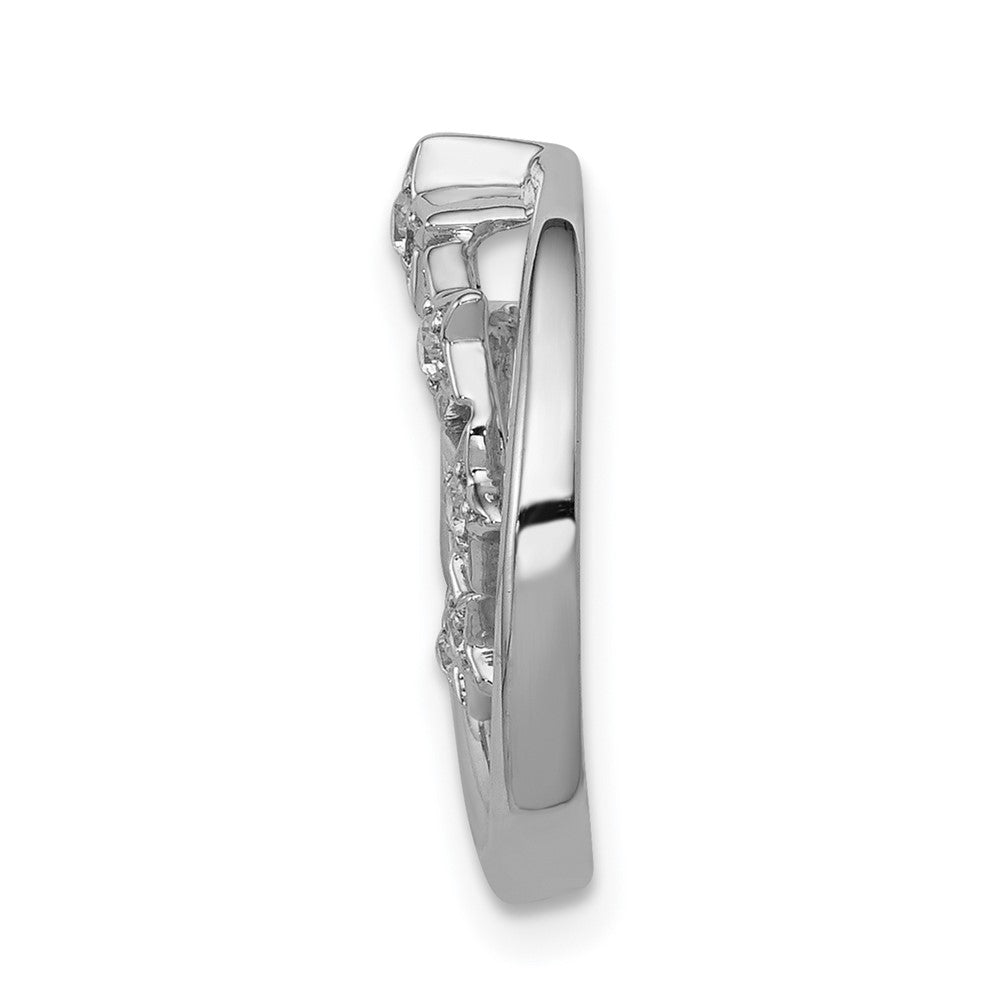 14k White Gold Real Diamond Stars Chain Slide