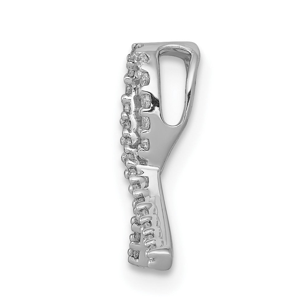 14k White Gold Awareness 1/10ct. Real Diamond Slide Pendant