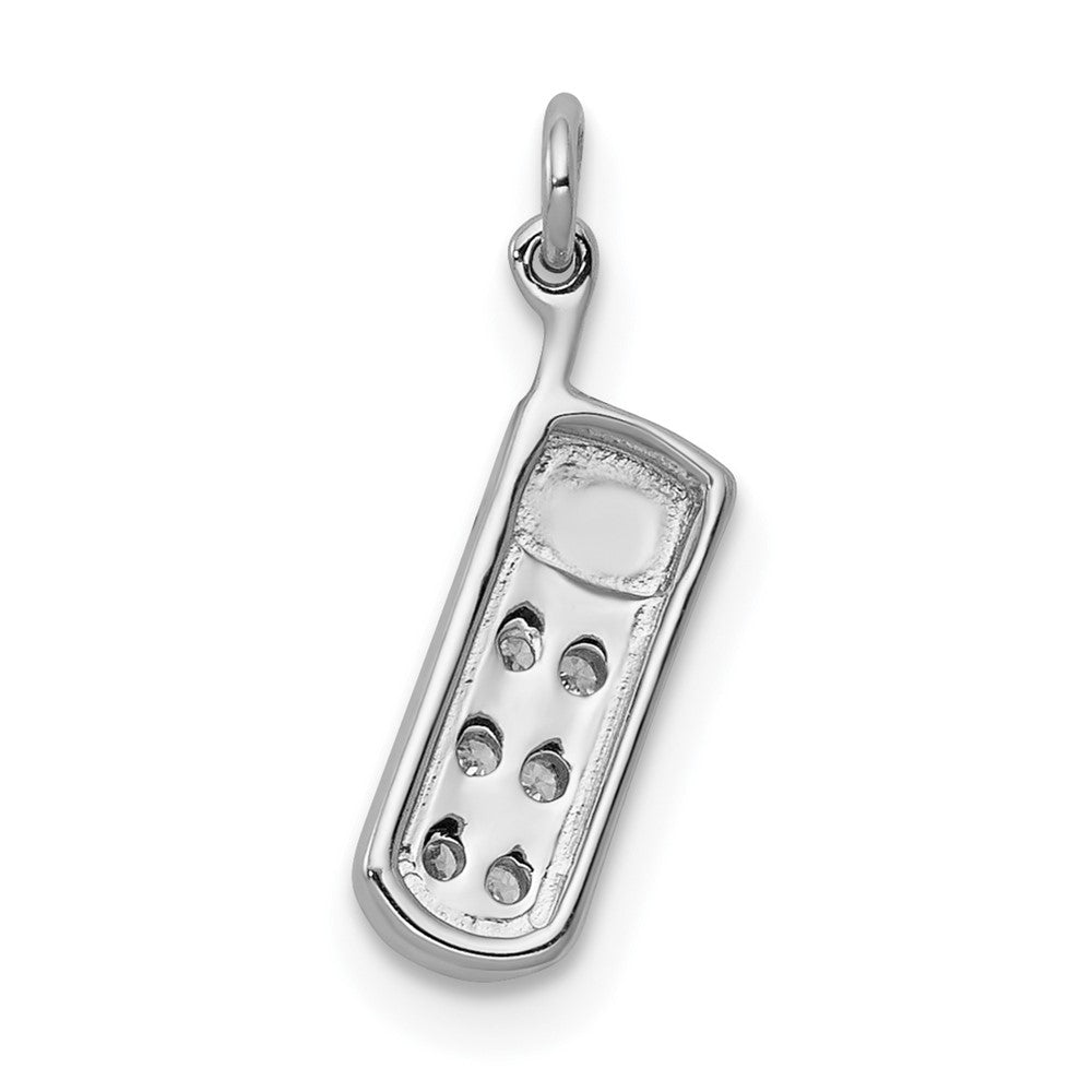 14k White Gold Real Diamond Cell Phone Charm