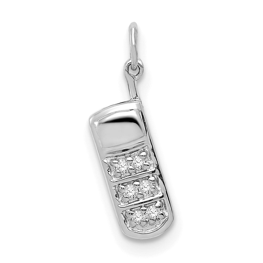 14k White Gold Real Diamond Cell Phone Charm