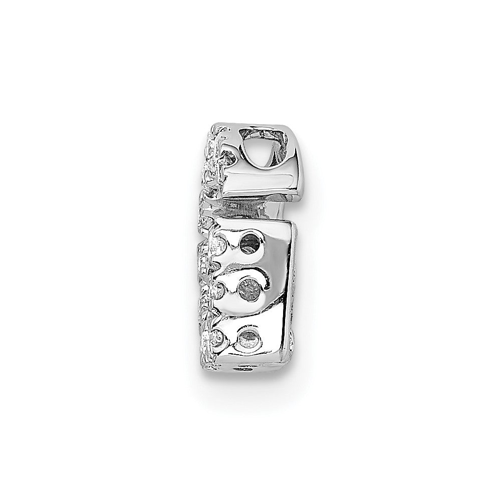 14K White Gold Real Diamond Letter G Initial Charm