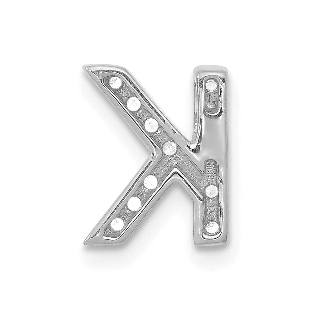 14K White Gold Real Diamond Letter K Initial Charm