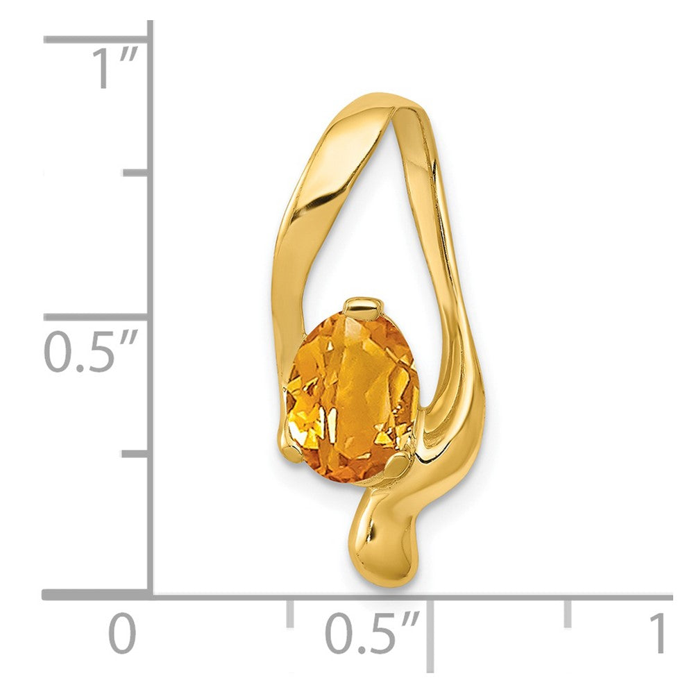 14K Yellow Gold 8x6mm Oval Citrine Slide