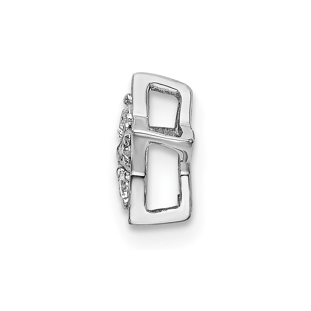 14k White Gold Real Diamond Star Chain Slide Pendant