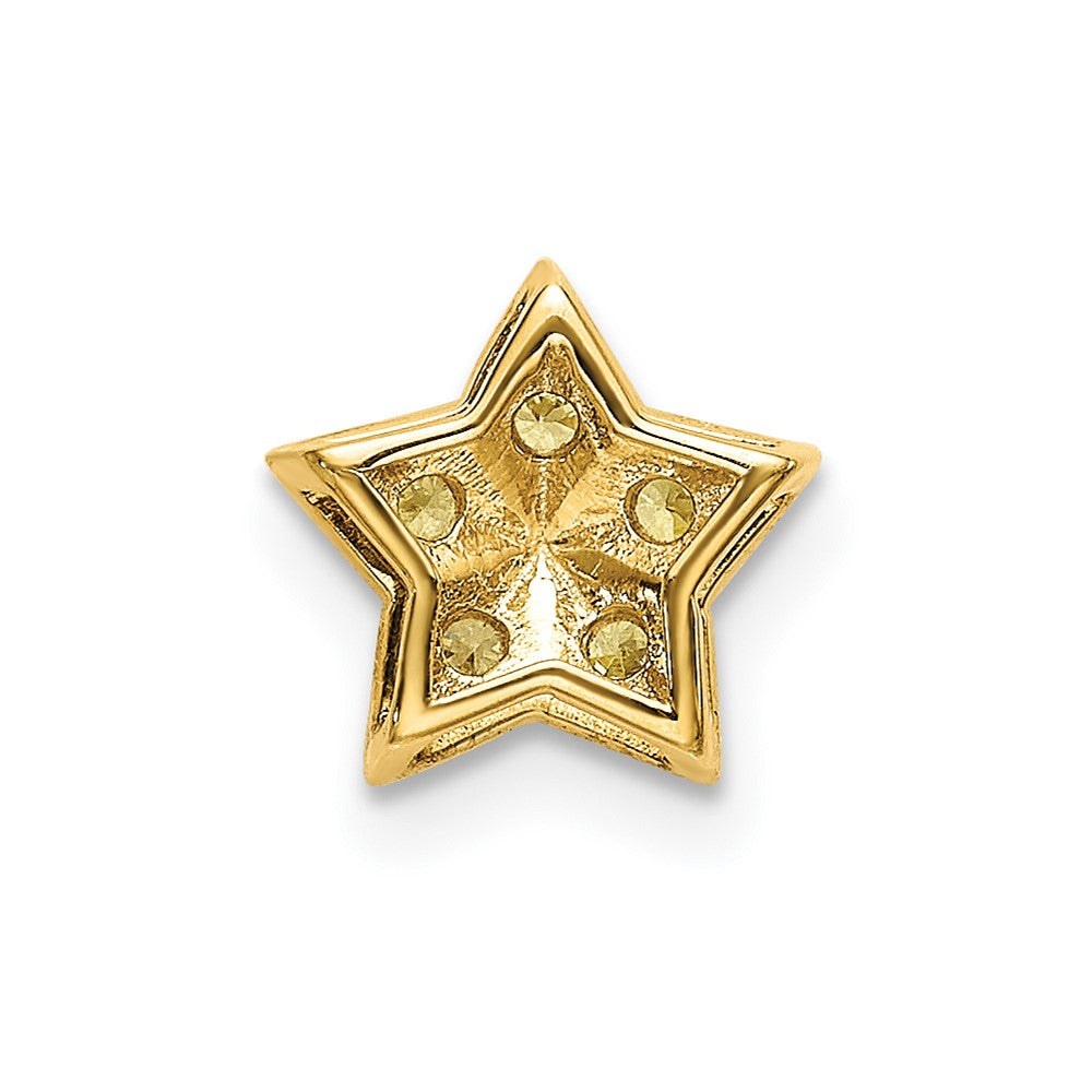 14k Yellow Gold Yellow Sapphire Star Chain Slide Pendant