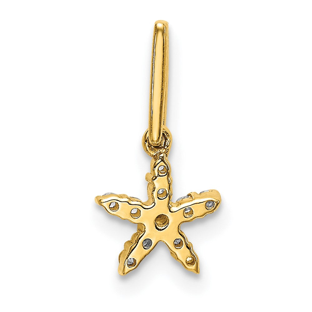 14k Yellow Gold Real Diamond and Yellow Sapphire Star Pendant