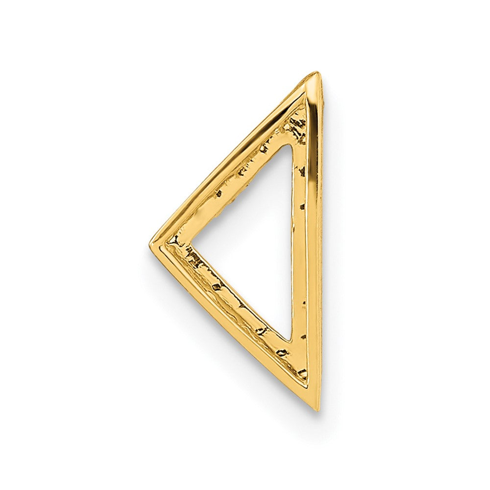 14K Yellow Gold Polished Real Diamond Triangle Chain Slide