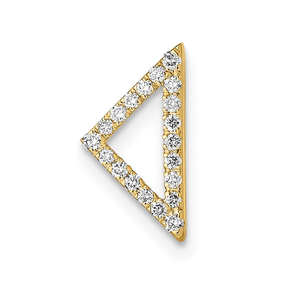 14K Yellow Gold Polished Real Diamond Triangle Chain Slide