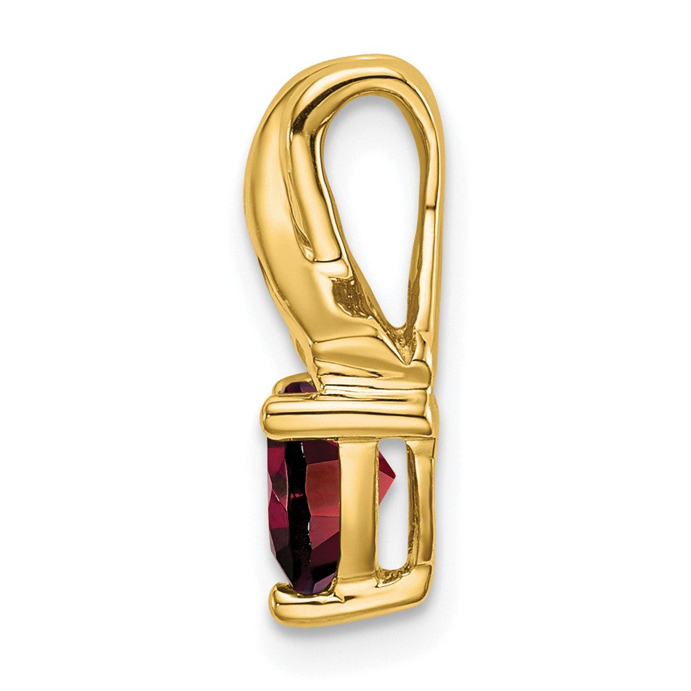 14K Yellow Gold Trillion Garnet and Real Diamond Pendant