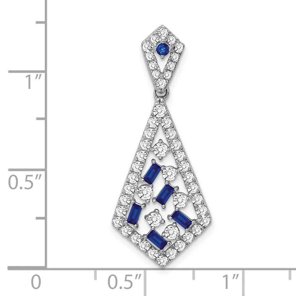 14k White Gold Sapphire and Real Diamond Chain Slide