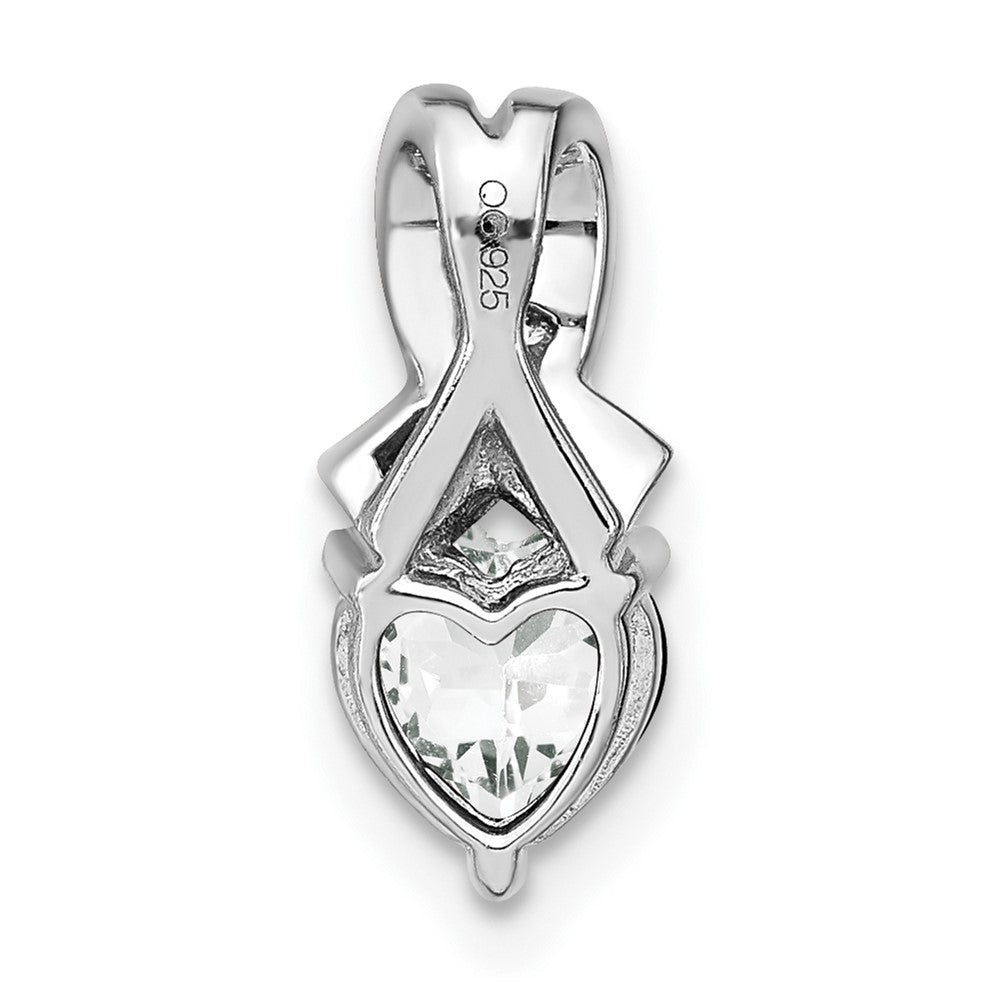 Sterling Silver White Topaz and Real Diamond Pendant