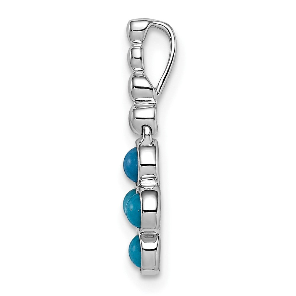 14k White Gold Turquoise Pendant