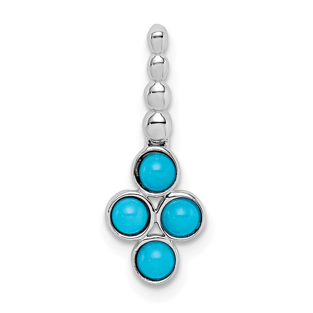 14k White Gold Turquoise Pendant