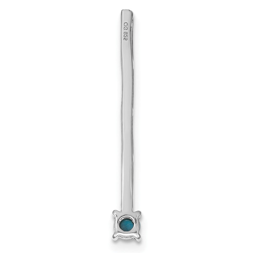 14k White Gold Turquoise and White Topaz Pendant