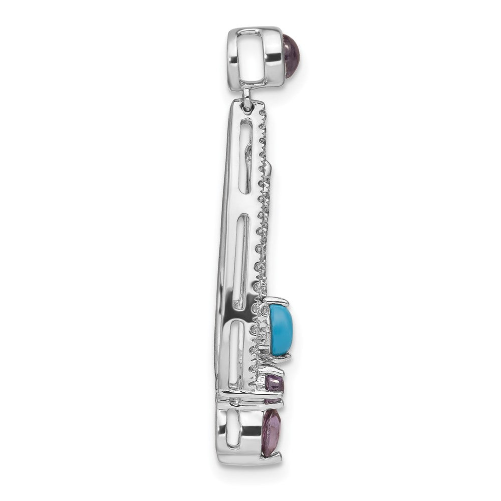 14k white gold turquoise amethyst and white topaz pendant pm7424 btq am w